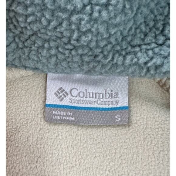 Columbia 1/2 Snap Sherpa Fleece Jacket Size Small Women’s Blue - Picture 3 of 7